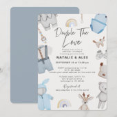 Double Trouble Clothes Twin Boy Virtual Shower IV Kaart (Voorkant / Achterkant)