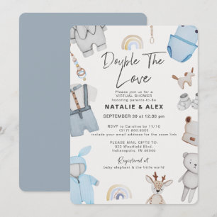 Double Trouble Clothes Twin Boy Virtual Shower IV Kaart