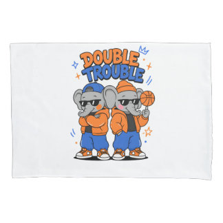 Double Trouble Cool Twin Olifanten – A Kussensloop