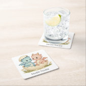 Double Trouble Fantasy Twin Baby Dragons Kartonnen Onderzetters (Insitu)