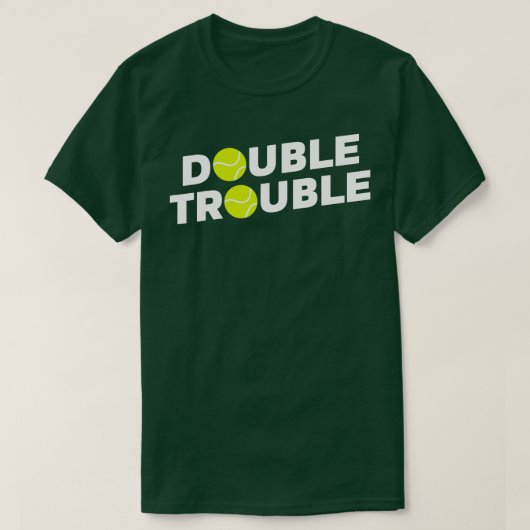Double Trouble Funny Tennis  With Tennis Balls  T-shirt (Design voorkant)