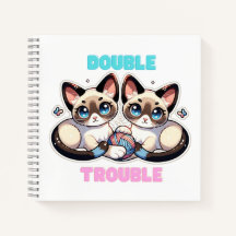 Double Trouble kitten op Notitieboek