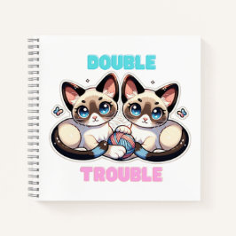 Double Trouble kitten op Notitieboek