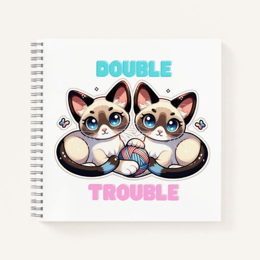 Double Trouble kitten op Notitieboek (Voorkant)