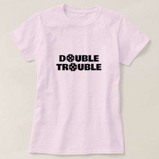 DOUBLE TROUBLE pickleball t shirten voor teamspele T-shirt (Design voorkant)