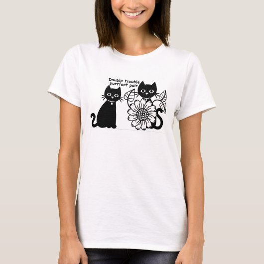 Double Trouble Purfect Pair Cat T-shirt (Voorkant)