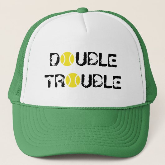 DOUBLE TROUBLE tennis pet voor dubbelspelersteam (Voorkant)