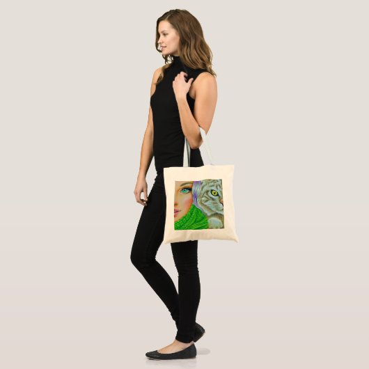 "Double Trouble" tote bag (Voorkant (model))