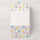 Double Trouble Twin Boys Baby shower All In One Uitnodiging (Buitenkant)