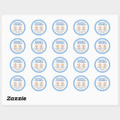 Double Trouble Twin Boys Baby shower Ronde Sticker (Vel)