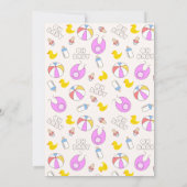 Double Trouble Twin Meisjes Baby shower Bedankkaart (Achterkant)