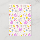 Double Trouble Twin Meisjes Baby shower Informatiekaartje (Achterkant)