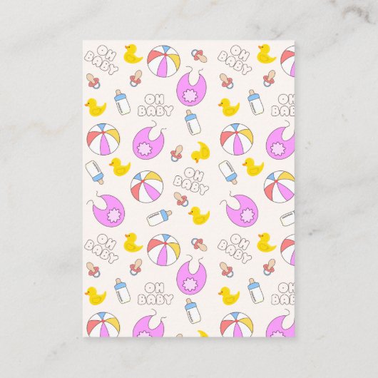 Double Trouble Twin Meisjes Baby shower Informatiekaartje (Achterkant)