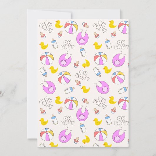 Double Trouble Twin Meisjes Baby shower Kaart (Achterkant)