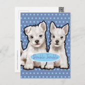 Double Trouble twin pups briefkaart (Voorkant / Achterkant)