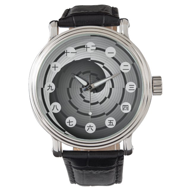 Double Yin Yang Spiral (Jpn) van Kenneth Yoncich Horloge (Voorkant)
