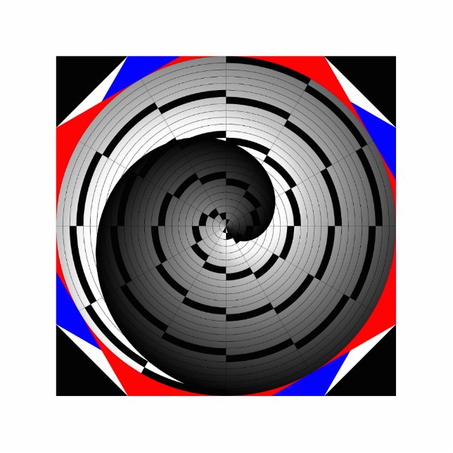 Double Yin Yang Spiral van Kenneth Yoncich Fotobeeldje Sleutelhanger (Voorkant)