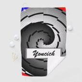 Double Yin Yang Spiral van Kenneth Yoncich Golfhanddoek (Insitu)