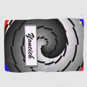 Double Yin Yang Spiral van Kenneth Yoncich Golfhanddoek (Horizontaal)