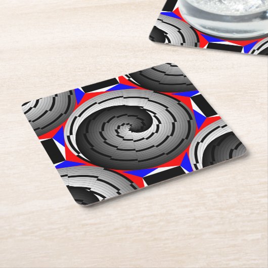 Double Yin Yang Spiral van Kenneth Yoncich Kartonnen Onderzetters (Schuin)