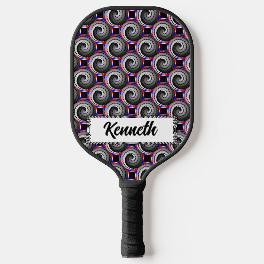 Double Yin Yang Spiral van Kenneth Yoncich Pickleball Paddle (Voorkant)