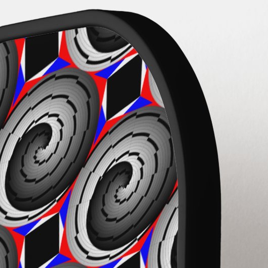 Double Yin Yang Spiral van Kenneth Yoncich Pickleball Paddle (Links Detail)