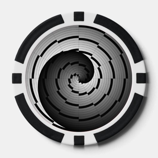 Double Yin Yang Spiral van Kenneth Yoncich Pokerchips (Voorkant)