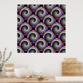 Double Yin Yang Spiral van Kenneth Yoncich Poster (Keuken)