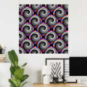 Double Yin Yang Spiral van Kenneth Yoncich Poster (Thuiskantoor)
