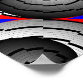 Double Yin Yang Spiral van Kenneth Yoncich Poster (Hoek)