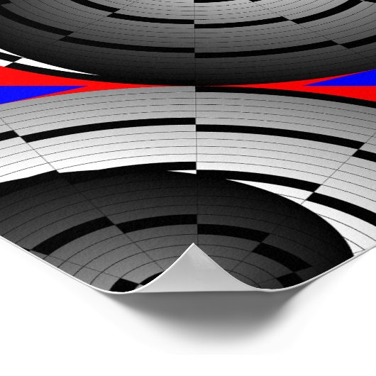 Double Yin Yang Spiral van Kenneth Yoncich Poster (Hoek)