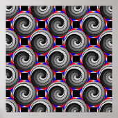 Double Yin Yang Spiral van Kenneth Yoncich Poster (Voorkant)