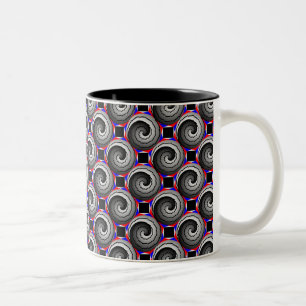 Double Yin Yang Spiral van Kenneth Yoncich Tweekleurige Koffiemok