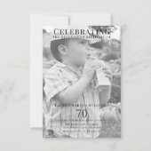 Double Young/Old Photo 70th Birthday Kaart (Voorkant)