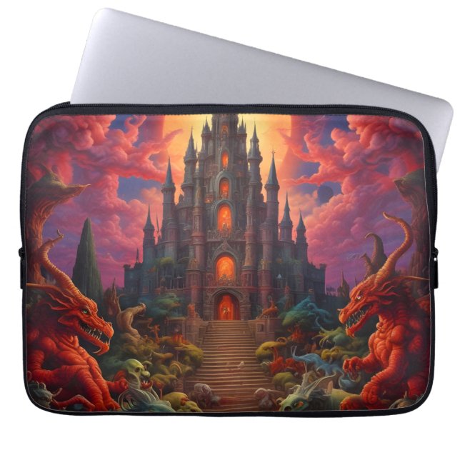 Double Your Dragon Fantasy Final Laptop Sleeve (Voorkant)