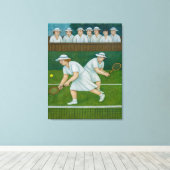 Doubles - Large Wrapped Canvas Tennis Art Print (Insitu (Houten vloer))