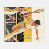 Doubles Tennis Match Fleece Deken (Voorkant (Horizontaal))