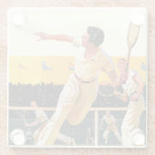 Doubles Tennis Match Glazen Onderzetter (Achterkant)
