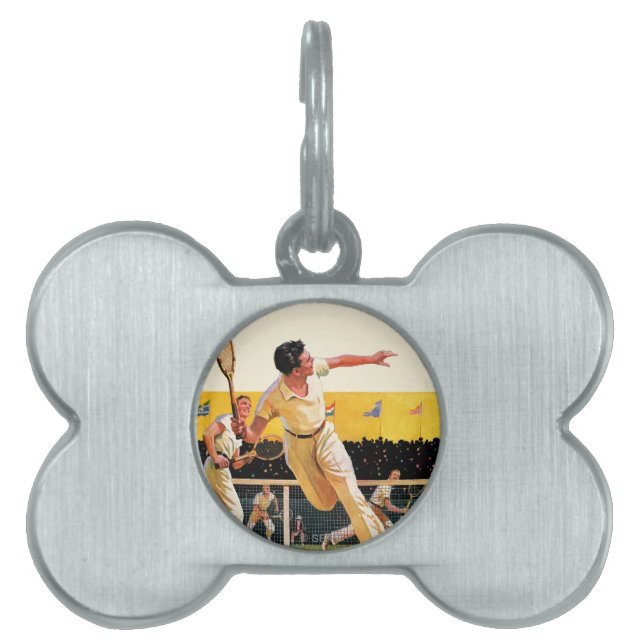 Doubles Tennis Match Huisdieren Naamplaatje (voorkant)