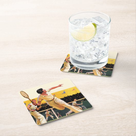 Doubles Tennis Match Kartonnen Onderzetters (Insitu)