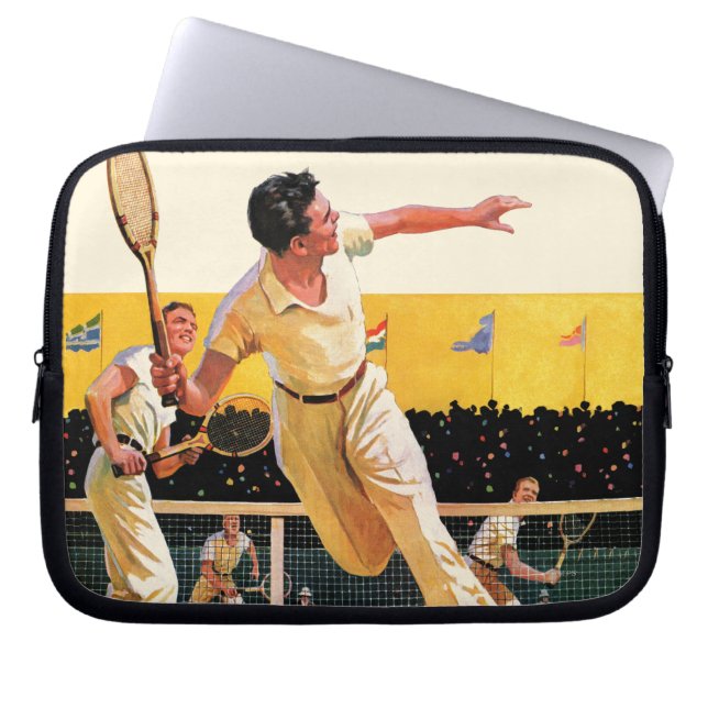Doubles Tennis Match Laptop Sleeve (Voorkant)
