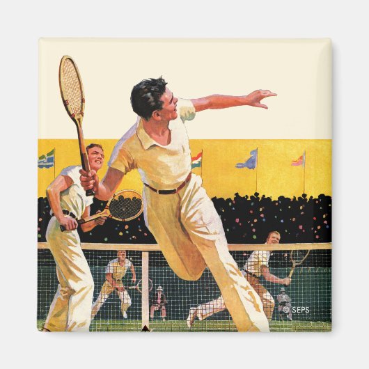 Doubles Tennis Match Magneet (Voorkant)