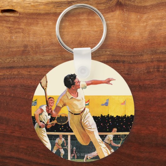 Doubles Tennis Match Sleutelhanger (Voorkant)