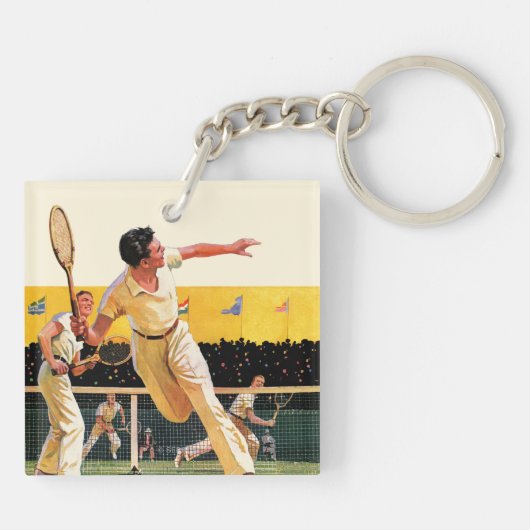 Doubles Tennis Match Sleutelhanger (Achterkant)