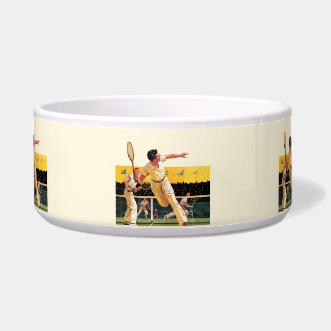 Doubles Tennis Match Voerbakje (Voorkant)