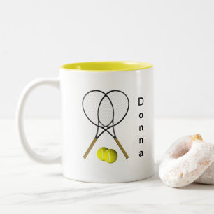 Doubles Tennis Personalized Sport Tweekleurige Koffiemok