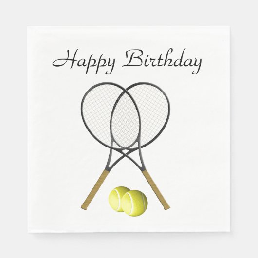 Doubles Tennis Sport Birthday Servet (Voorkant)