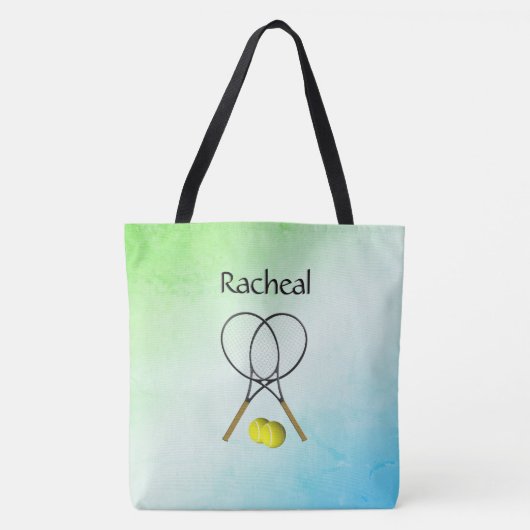 Doubles Tennis Sport Thema gepersonaliseerd Tote Bag (Voorkant)