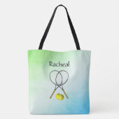 Doubles Tennis Sport Thema gepersonaliseerd Tote Bag (Achterkant)