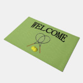 Doubles Tennis Sport Thema Green Deurmat (Schuin)